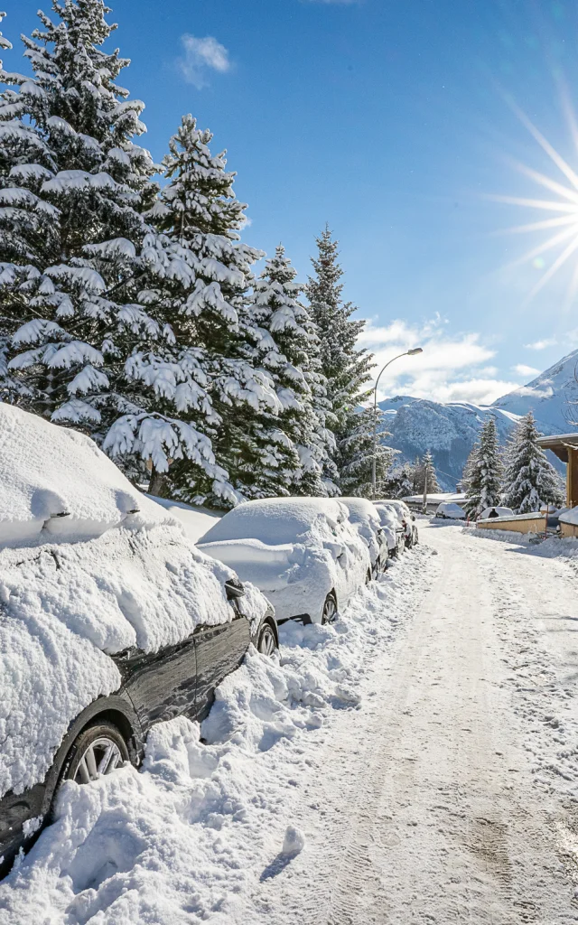 The resort after a snowfall