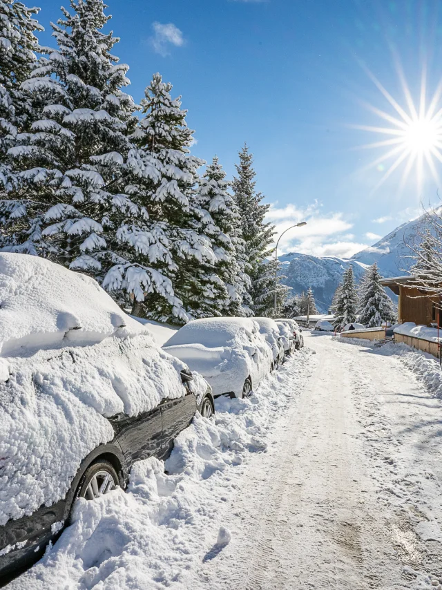 The resort after a snowfall