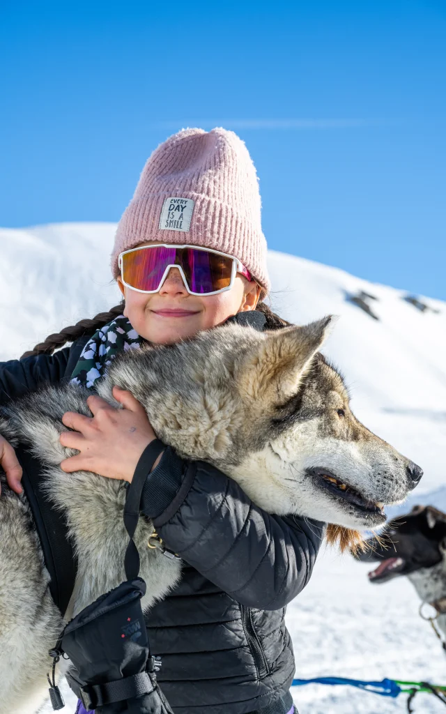 Family husky ride