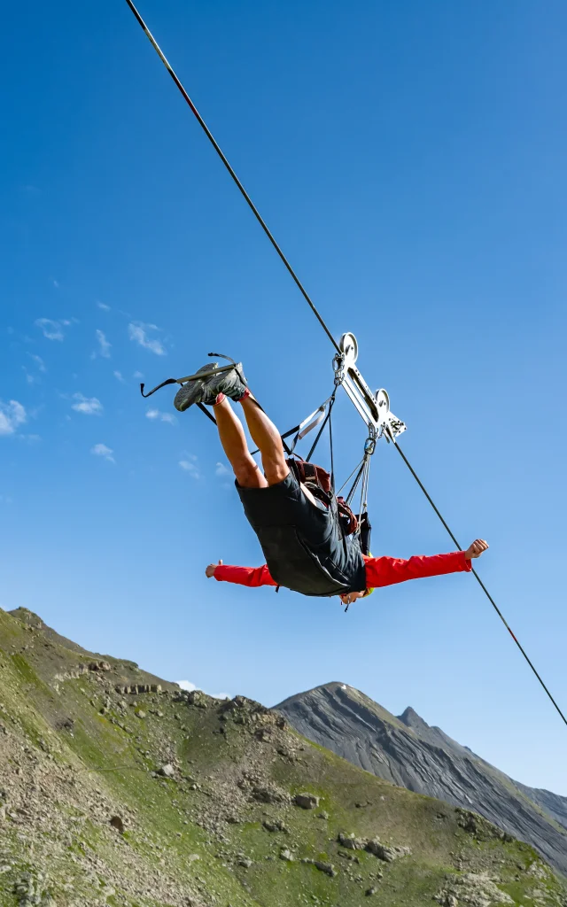 Tyrolean traverse in summer