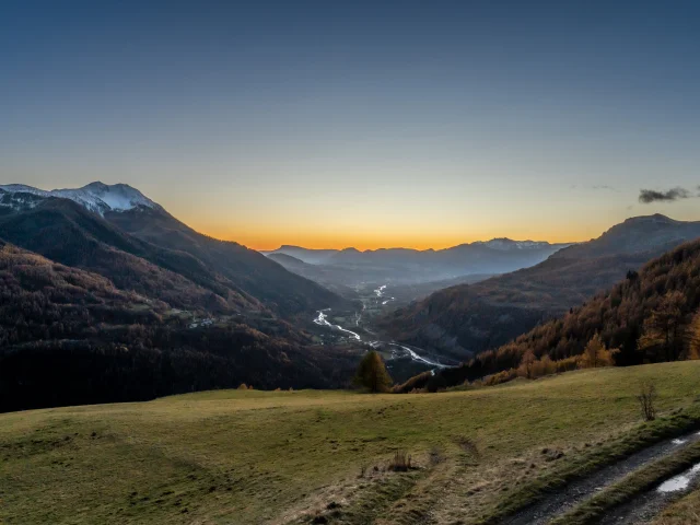 View of the Champsaur valley in autumn