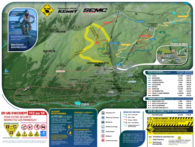 Plan of the Orcières Bike Park 2025