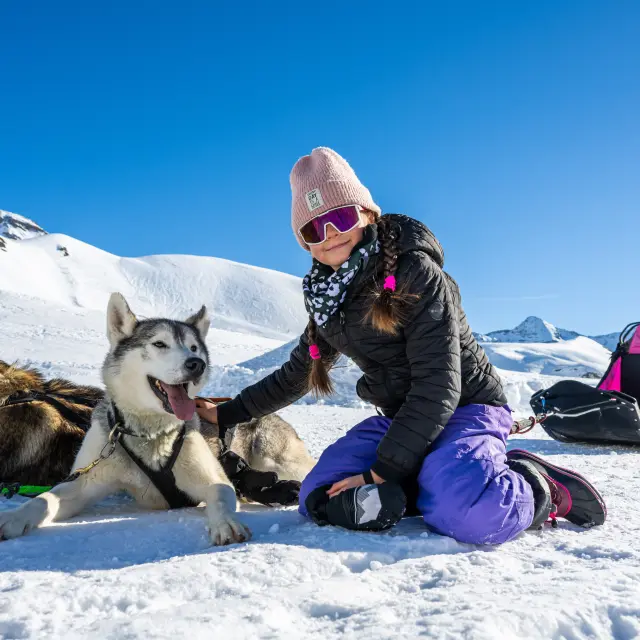 Balade en famille en chien de traineau