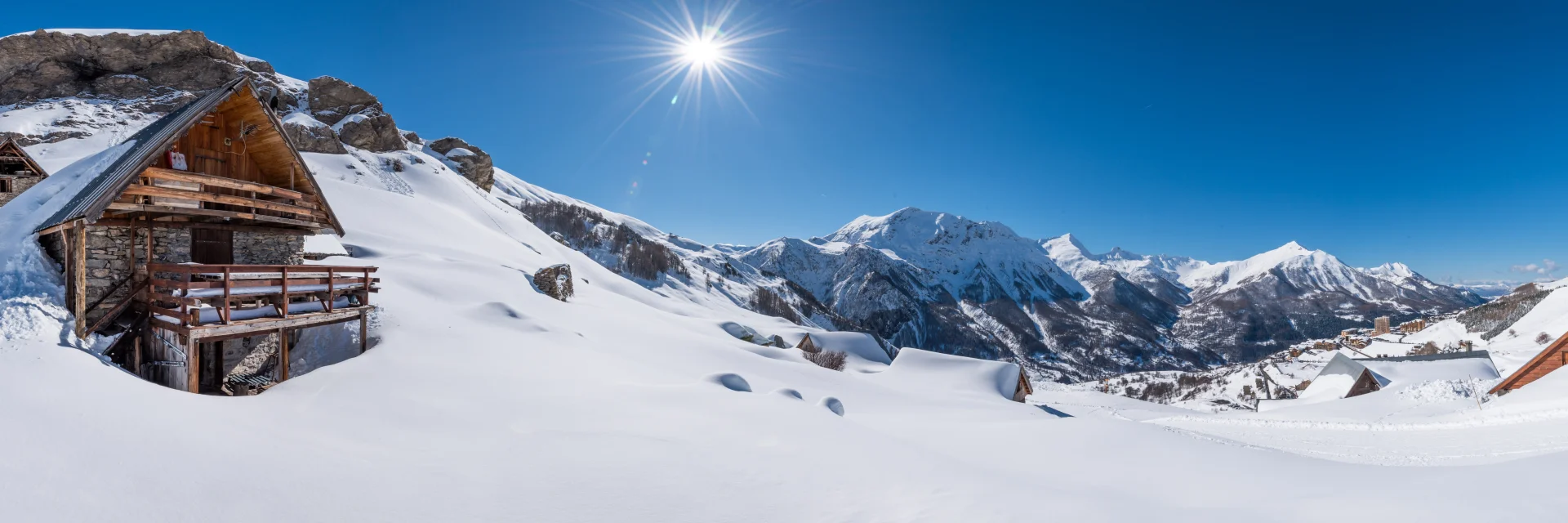 Panorama de Orcières en invierno
