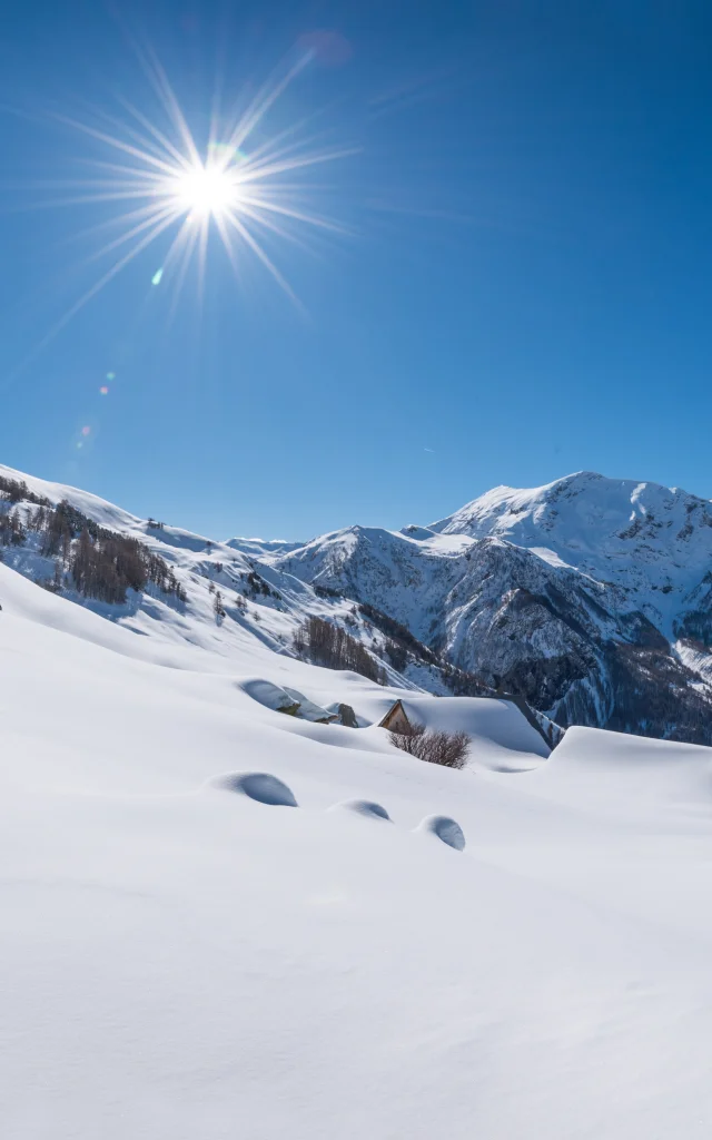 Panorama Orcières en hiver