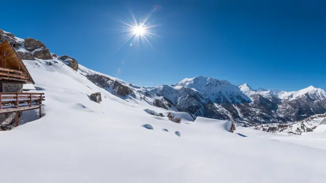 Panorama Orcières en hiver