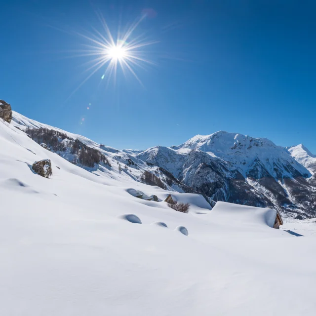 Panorama Orcières en hiver