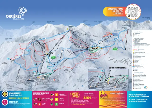 Plan des Pistes Orcieres Hiver 25 26