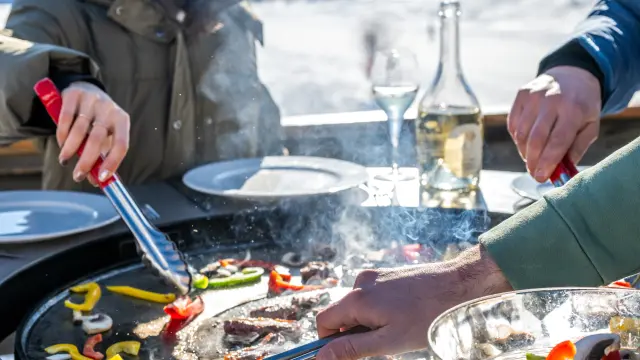 Brasero avec un groupe CE à Rocherousse