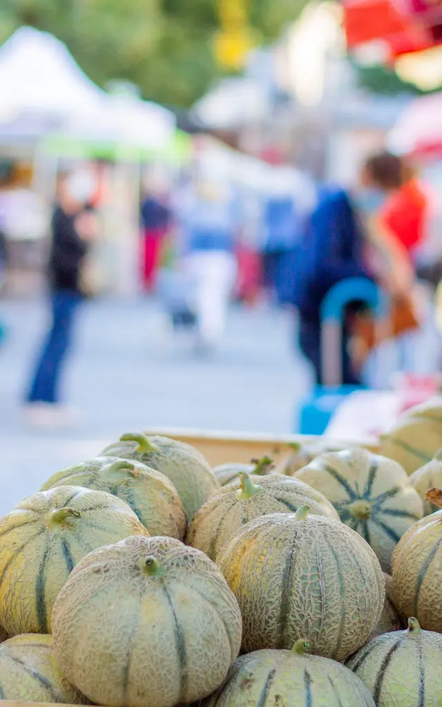Melons sur le marché