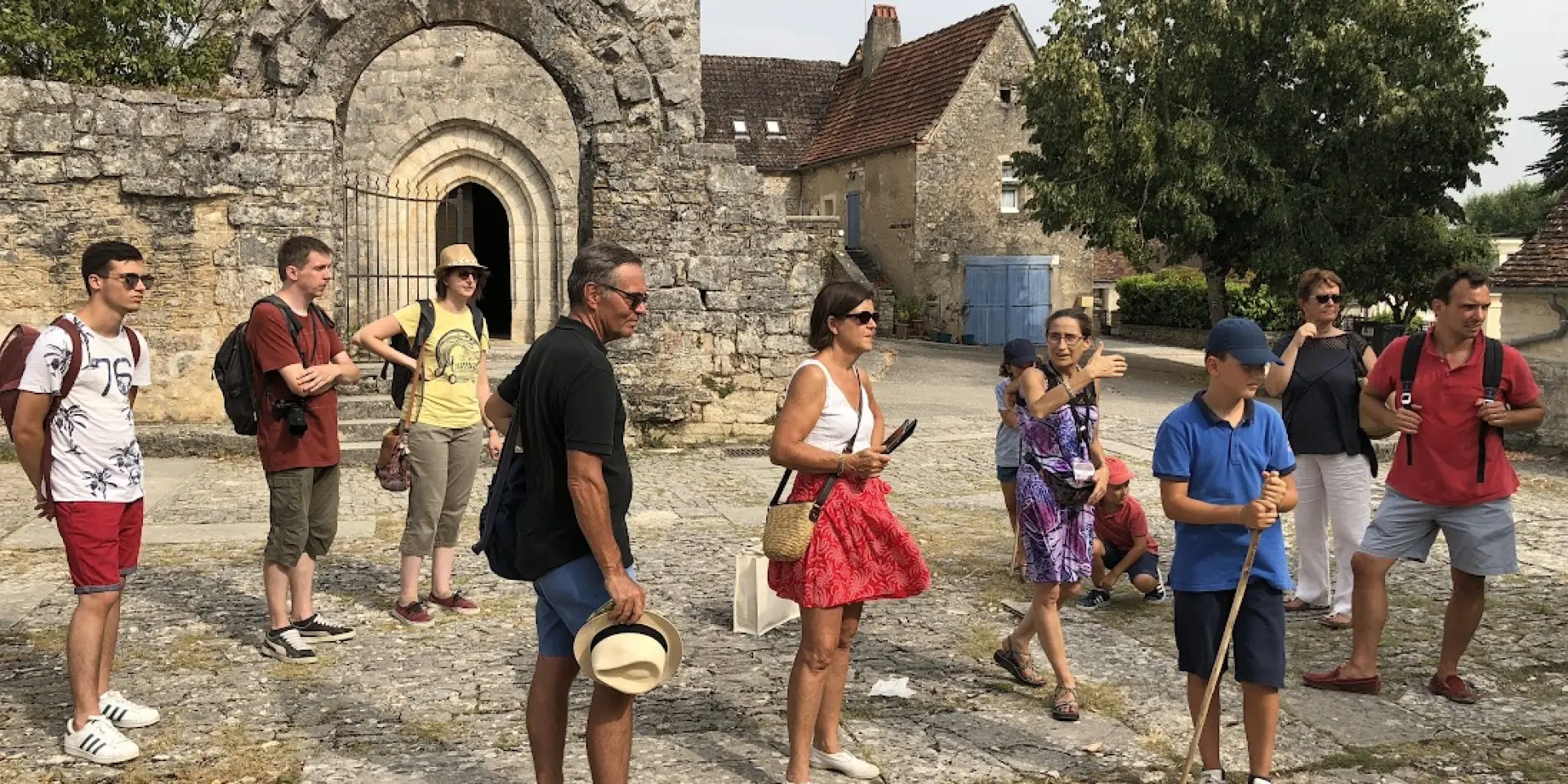 Groupe de visiteurs à Rocamadour