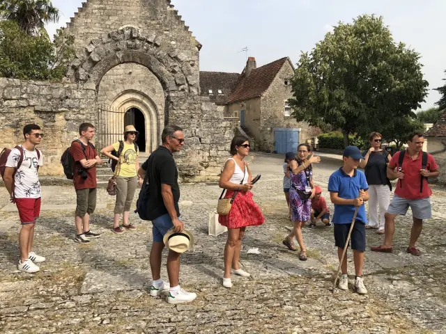 Groupe de visiteurs à Rocamadour