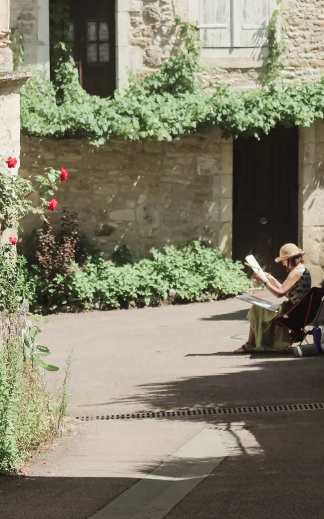 Peintre dans les rues de Carennac