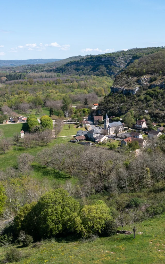 Vue drone du village de Lacave