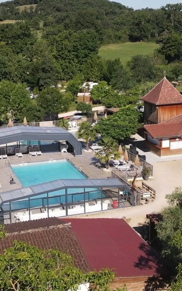 Camping Padimadour vue aérienne à Rocamadour