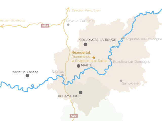 Carte Néandertal, l'Homme de la Chapelle aux Saints