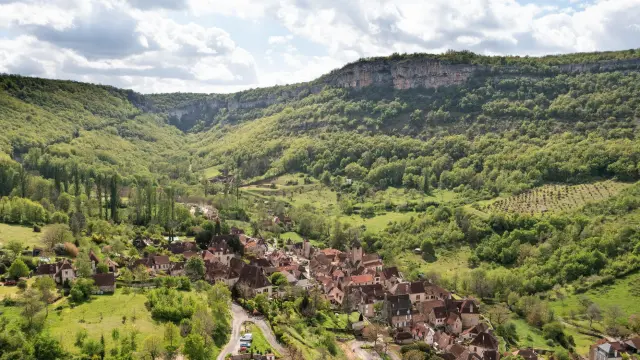 Vue aérienne d'Autoire