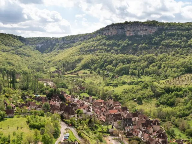 Vue aérienne d'Autoire