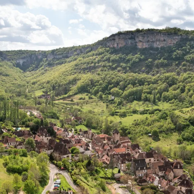 Vue aérienne d'Autoire
