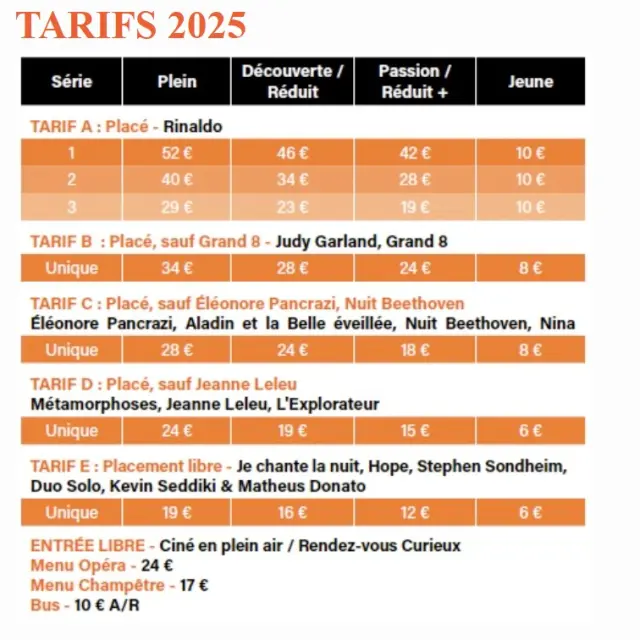 Festival Saint Cere Tarifs 2025