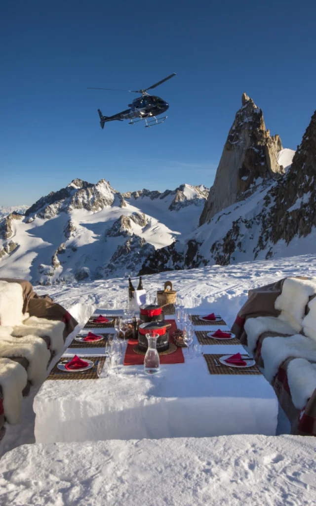 Heli picnic experience in Winter