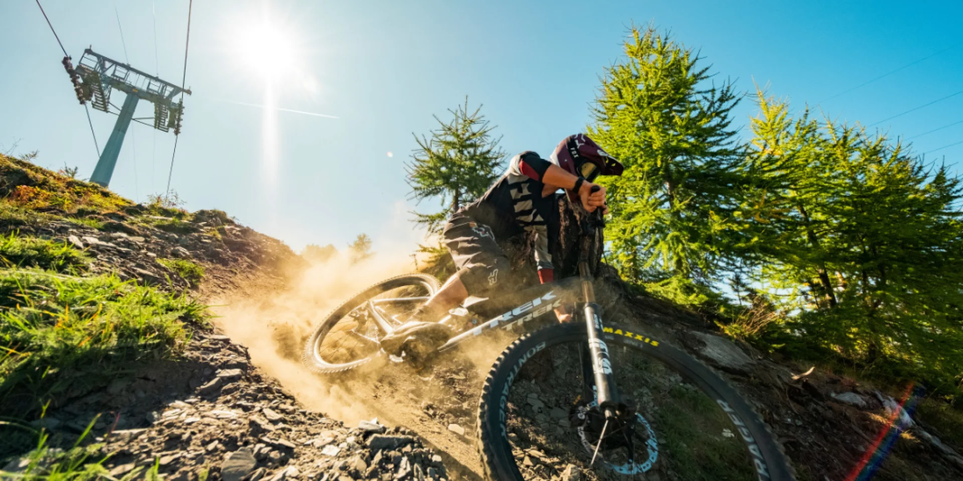 Verbier Bike Park with Mont Blanc massif backdrop