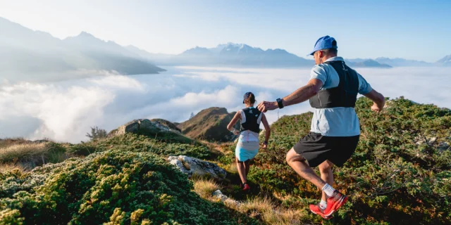 Projet Trail Running avec Emily Vaudan et Yves Maret shooté entre Savoleyres et Brunet