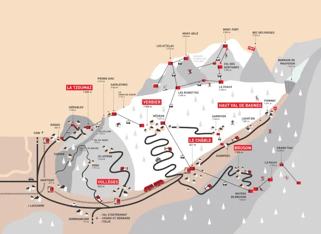 Carte Val de Bagnes