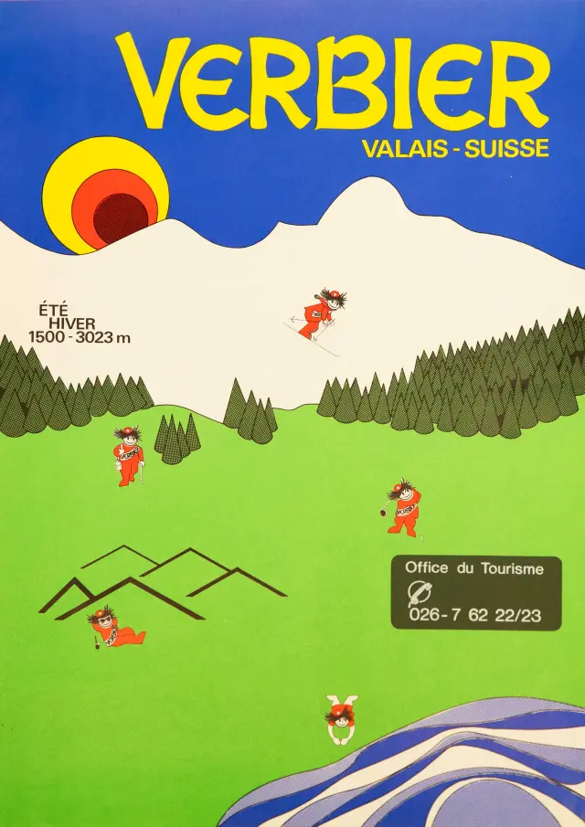 Altes Plakat aus Verbier