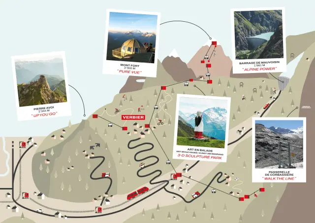 Verbier Carte Lieux Emblematiques