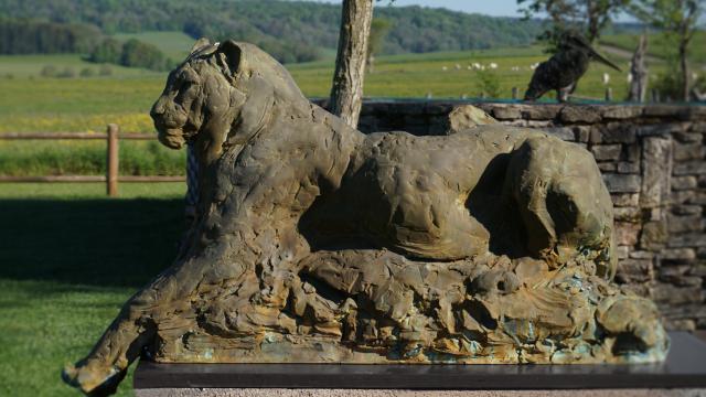 Bagnoles Orne Exposition Patrick Villas Sculpture Animal Contemporain Jaguar Couche