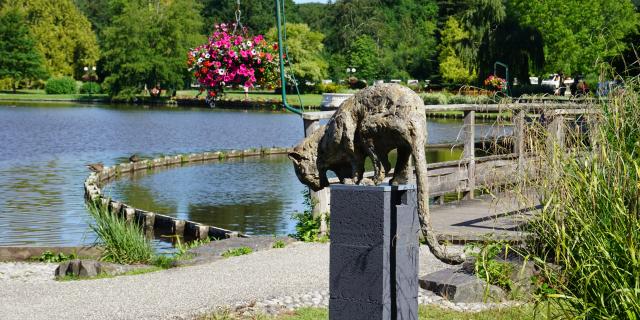 Bagnoles Orne Exposition Patrick Villas Leopard Fontaine Sculpture Animal Contemporain 1