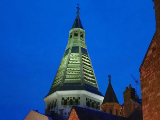 Domfront Poiraie Bocage Nuit Rue Ruelle Eglise Saint Julien Medieval Byzantin