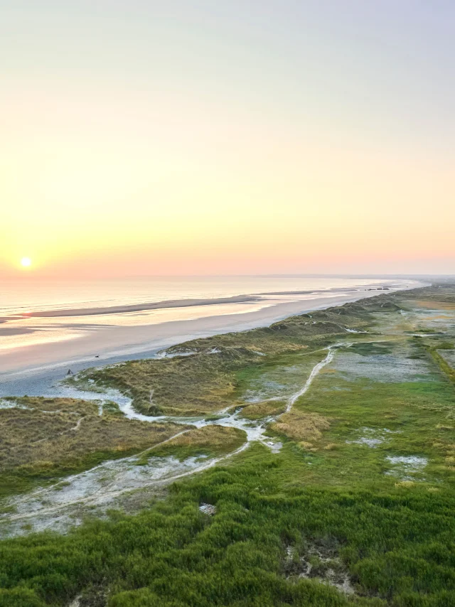 Coucher de soleil sur la plage de Tréguennec