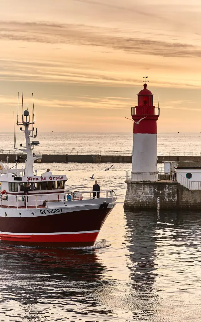 Trawlers komen aan in Guilvinec