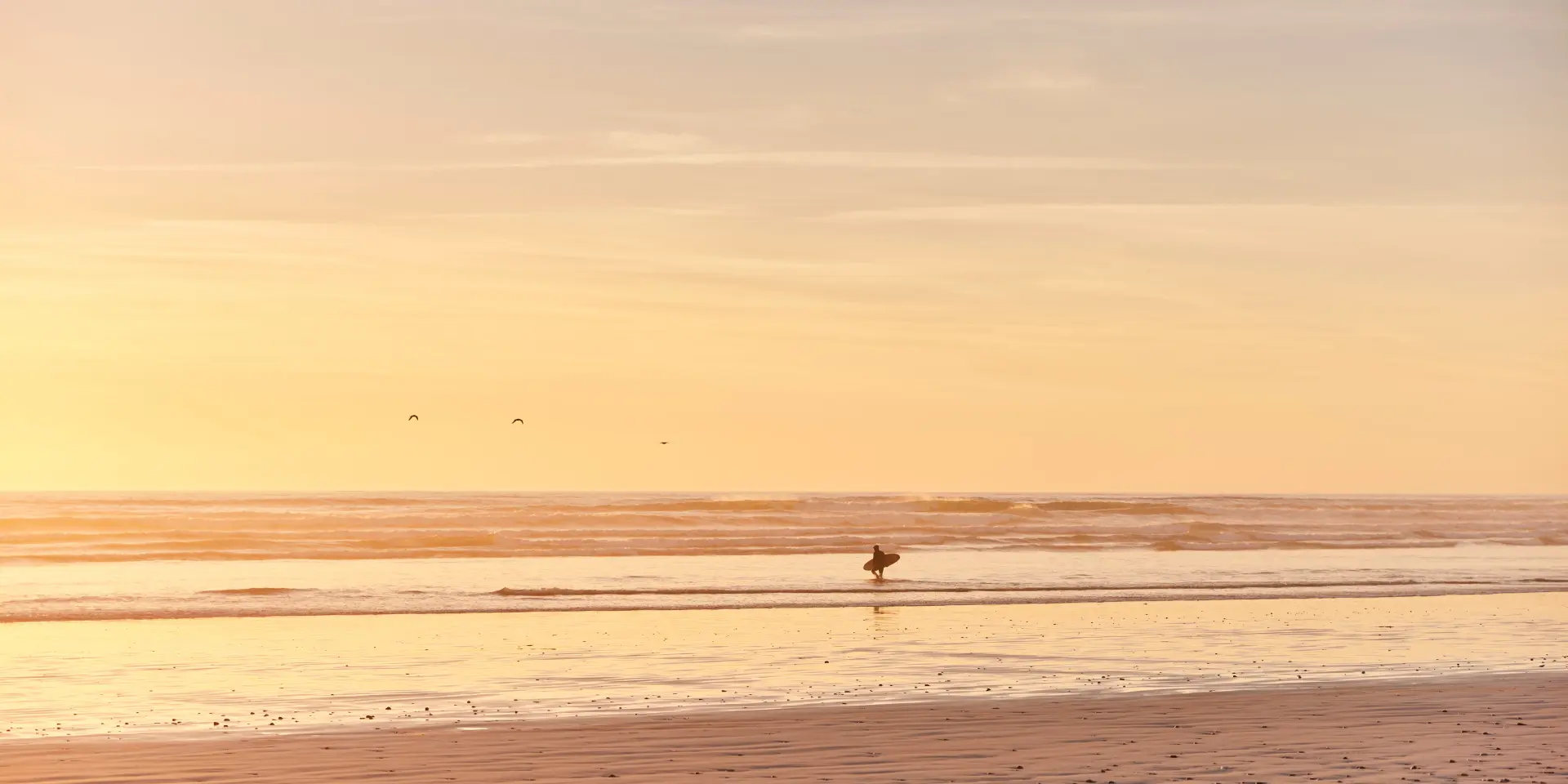 Puesta de sol en la bahía de Audierne