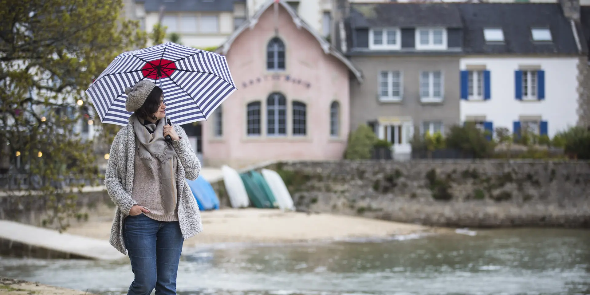 Balade sous la pluie au port de Sainte-Marine