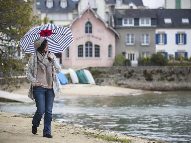 Balade sous la pluie au port de Sainte-Marine