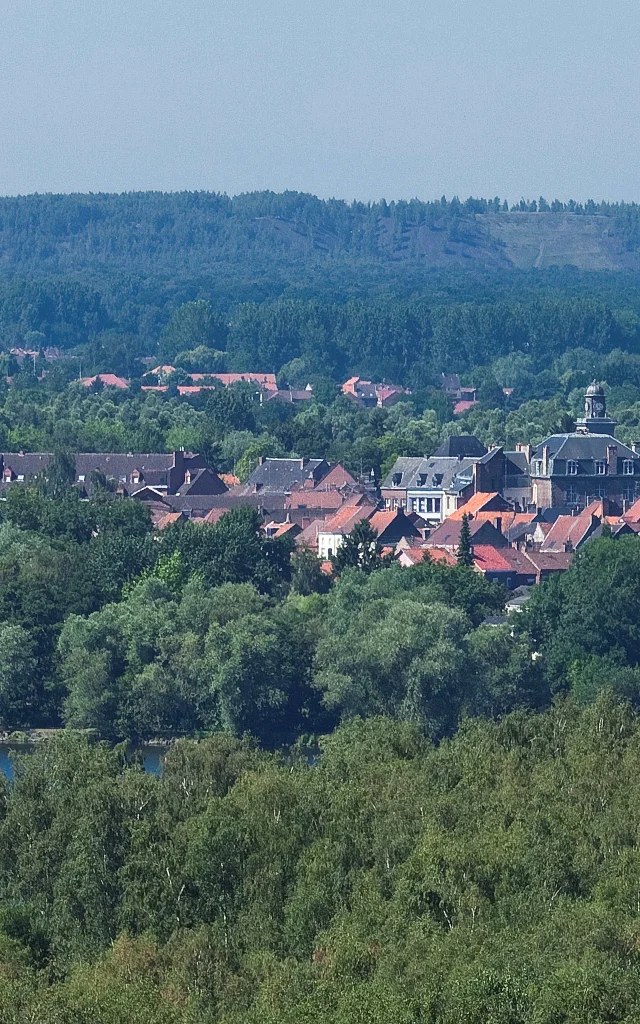 Vue panoramique du sommet du terril Ledoux sur Condé-sur-l'Escaut.