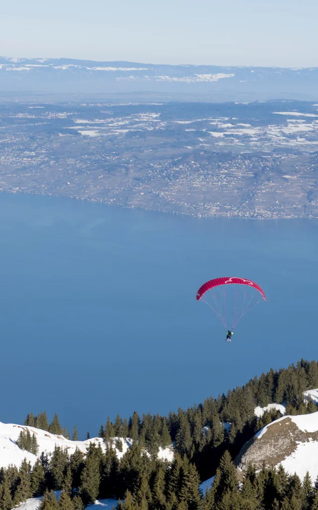 Le domains skiable de Thollon les Mémises, Haute-Savoie, 18 février 2019.