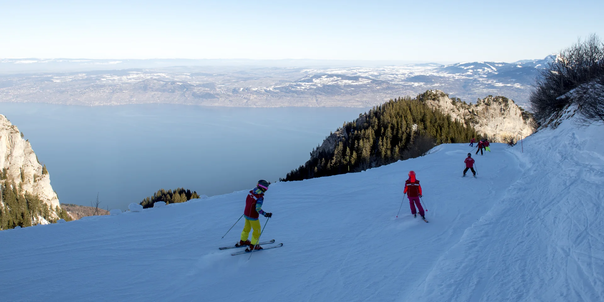 Le domains skiable de Thollon les Mémises, Haute-Savoie, 18 février 2019.