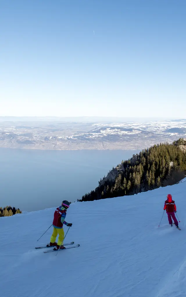 Le domains skiable de Thollon les Mémises, Haute-Savoie, 18 février 2019.