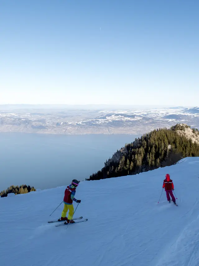 Le domains skiable de Thollon les Mémises, Haute-Savoie, 18 février 2019.