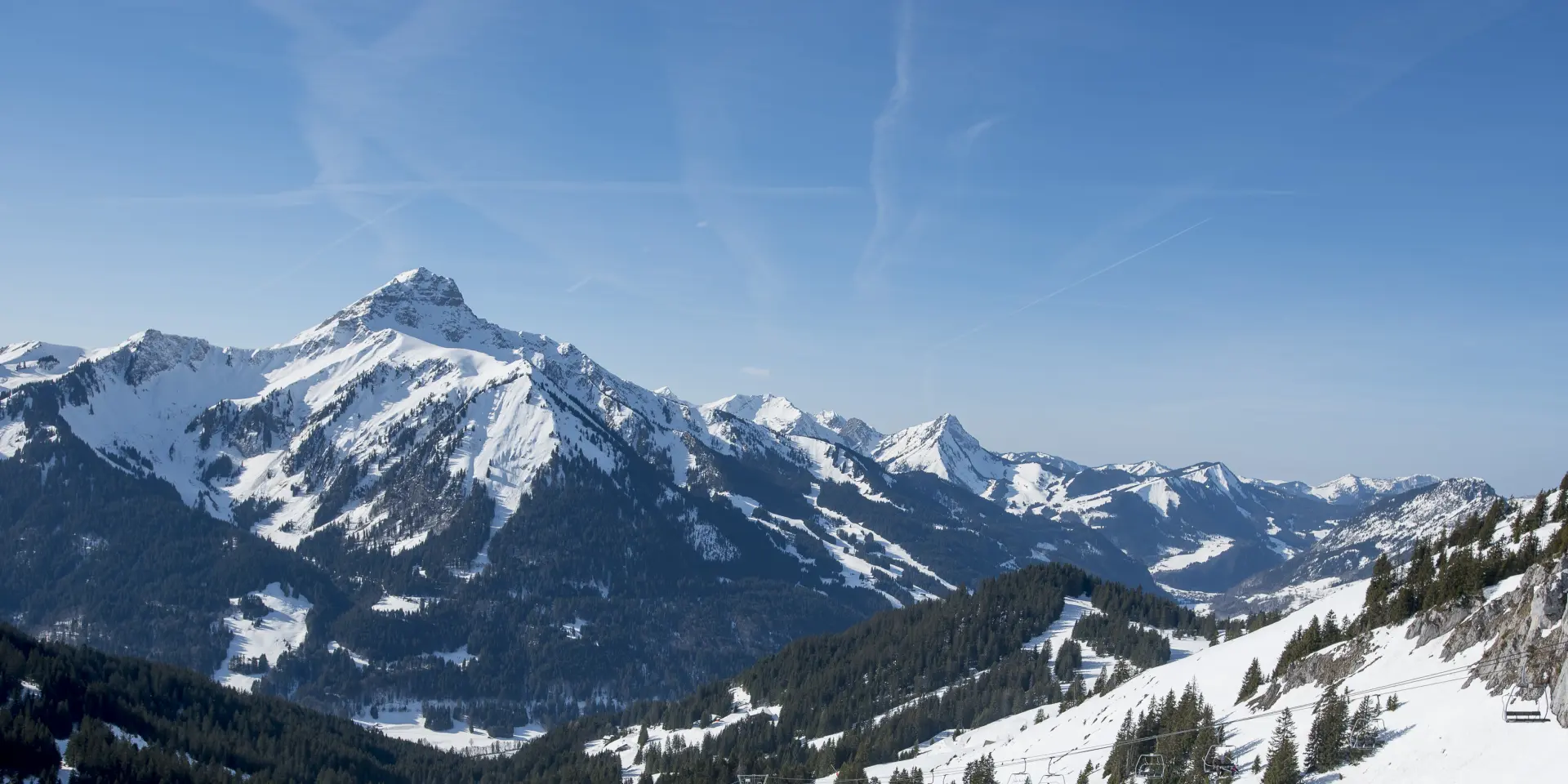Le domains skiable de Chapelle d'Abondance. Haute-savoie, 19 février 2019.
