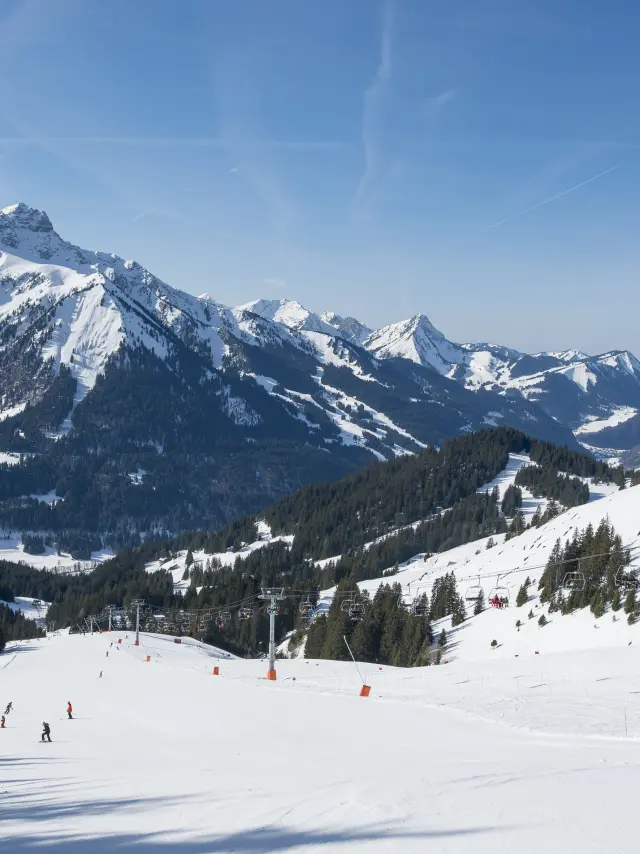 Le domains skiable de Chapelle d'Abondance. Haute-savoie, 19 février 2019.