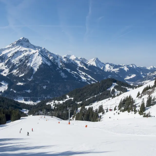 Le domains skiable de Chapelle d'Abondance. Haute-savoie, 19 février 2019.