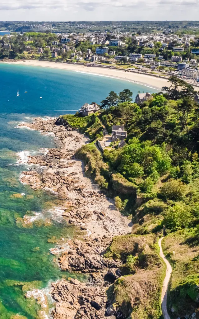vue du ciel | Plage de Trestraou | Perros-Guirec | Trestraou | Côtes d'Armor (Bretagne)