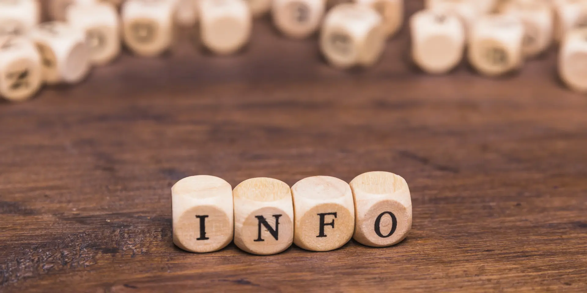 Info Word Written Wooden Dices