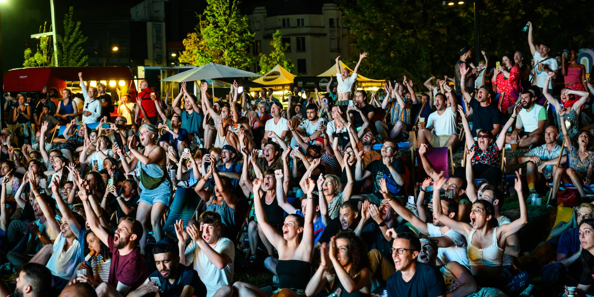 Site de célébration Paris 2024, le Stadium Bassin de la Maltournée à Saint-Denis, retransmission finale natation avec Léon Marchand et concert Acid Arab