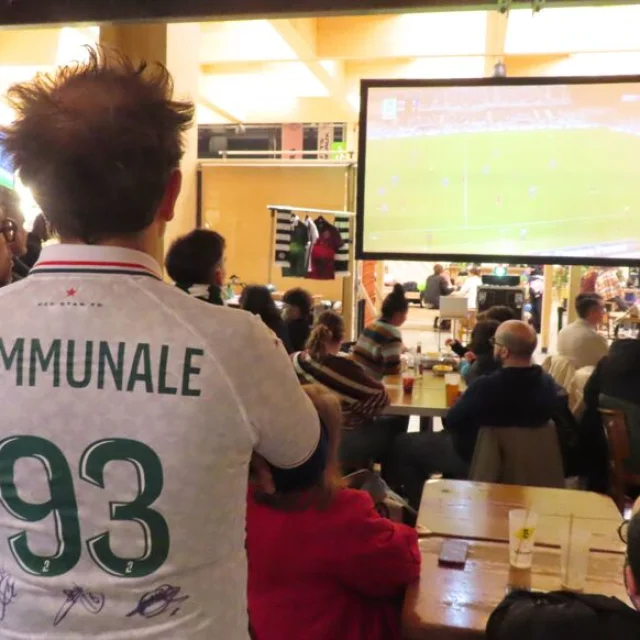 Saint-Ouen (Seine-Saint-Denis), le vendredi 21 février 2025. Le Red Star a officialisé un partenariat avec Communale : l'Estaminet des Sports y diffusera l'intégralité des rencontres du club de football qui évolue en Ligue 2.